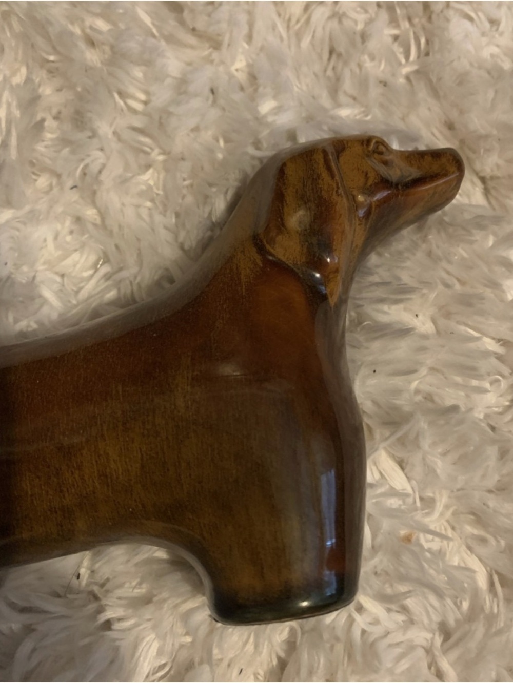 Vintage Mid Century Brown 13" Long Pottery Dachshund Weenie Dog Figurine EC - Picture 3 of 7